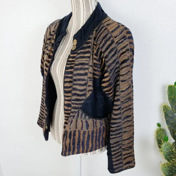 Vintage Treadle Design Room Tapestry Blazer Jacket Mixed Media Wool Blend size M - Picture 8 of 15